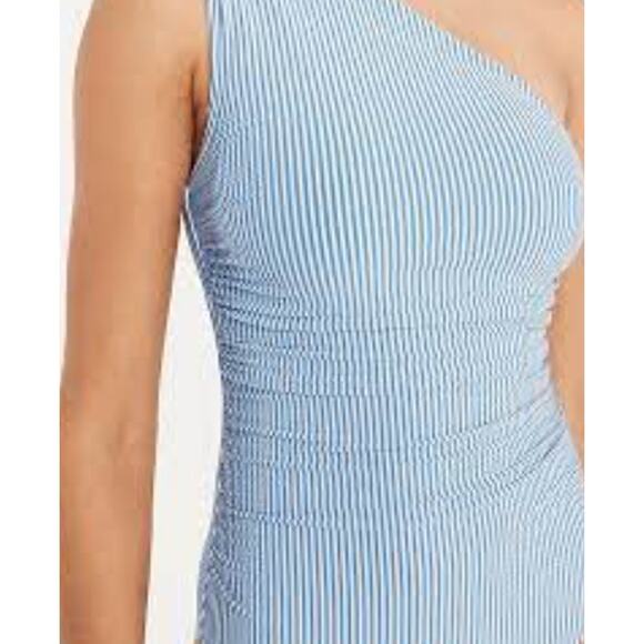 J.Crew Ruched One Shoulder One Piece Striped Swimsuit Plus Size US 24 NWT - Picture 2 of 12